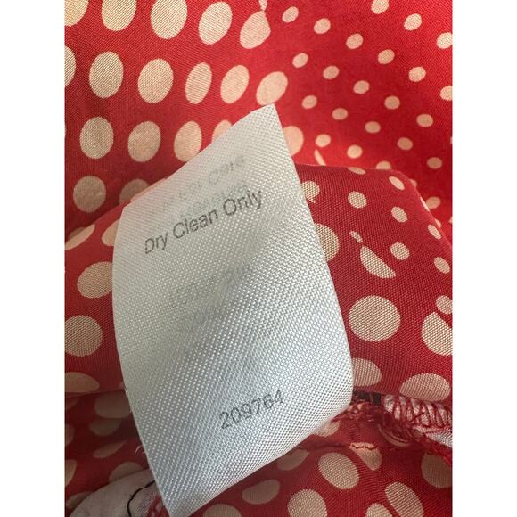 CABI Artsy Boxy Handkerchief Silk Top Blouse Women Size Large Floral Polka Dots - Picture 7 of 7